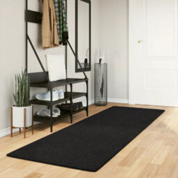 Walplus Rug Huarte Short Pile Soft And Washable Black 80X250 Cm - thumbnail 1