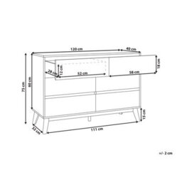 Wyld And Coco 6-Drawer Chest Light Brown With Pine Legs Modern - W120 X D40 X H75Cm - thumbnail 4