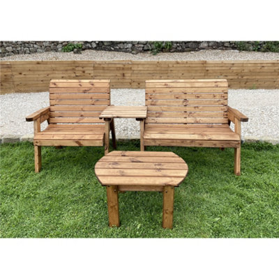 Marlborough Wooden Grand Three Seater Straight Companion Set With Coffee Table - image 1
