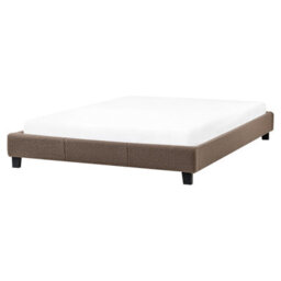 Beliani Bed Without Headboard Boucle Roanne 160 X 200 Cm (Eu King Size) Taupe - thumbnail 4