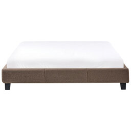 Beliani Bed Without Headboard Boucle Roanne 160 X 200 Cm (Eu King Size) Taupe - thumbnail 6