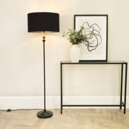 Valuelights Maggie Black Metal Candlestick Slim Floor Lamp Base