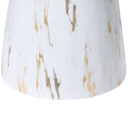 Wyld And Coco Compact Round Side Table With Marble-Effect Base, Gold Accent And Clear Glass Top - W40 X L40 X H56Cm - thumbnail 4
