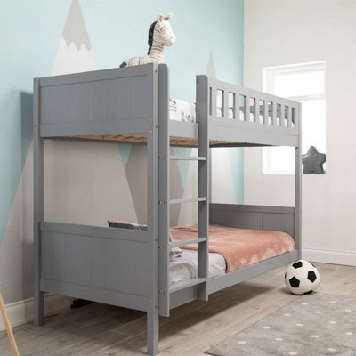 Stratus Interiors Louis Wooden Bunk Bed In White And Grey - Grey