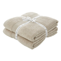 Catherine Lansfield Bathroom Anti Bacterial 500 Gsm Soft & Absorbent Cotton Bath Sheet Pair Natural