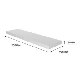 2 Pack Of Floating Shelves White Matte 90 X 24Cm (03193X2) - thumbnail 4