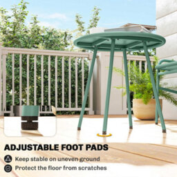 Outsunny Rattan Bistro Set With 2 Chairs & Round Table For Patio, Green - thumbnail 7