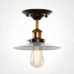 Industrial Semi Flush Mount Ceiling Light With E27 Lamp Holder Metal Shade Easy Fit Lighting Fixtures For Living Room Bedroom - thumbnail 1