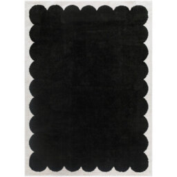 Livabliss Fossay Shaggy-Washable Black Cream Modern High Pile Living Bedroom Rug 200 X 275 Cm Easy Care, Non Shedding - thumbnail 2