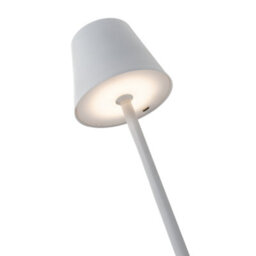 Happy Homewares Tall White Rechargeable Touch Dimmable Table Lamp With Metal Shade - thumbnail 3