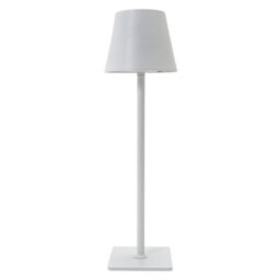 Happy Homewares Tall White Rechargeable Touch Dimmable Table Lamp With Metal Shade - thumbnail 1