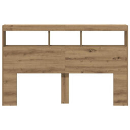 Berkfield Headboard Cabinet With Led Artisan Oak 160X17X102 Cm - thumbnail 7