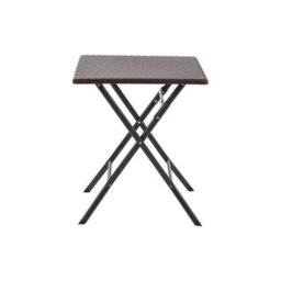 Living And Home Brown Square Portable Rattan Effect Tabletop Folding Outdoor Bistro Dinging Table 61 X 74 Cm - thumbnail 3