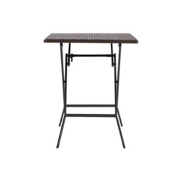 Living And Home Brown Square Portable Rattan Effect Tabletop Folding Outdoor Bistro Dinging Table 61 X 74 Cm - thumbnail 4