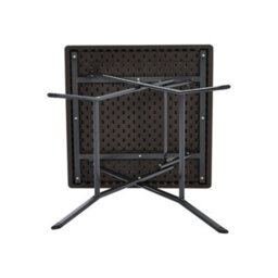 Living And Home Brown Square Portable Rattan Effect Tabletop Folding Outdoor Bistro Dinging Table 61 X 74 Cm - thumbnail 5
