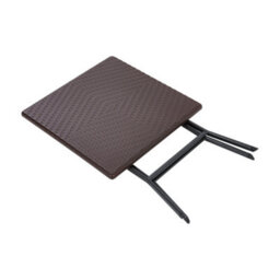 Living And Home Brown Square Portable Rattan Effect Tabletop Folding Outdoor Bistro Dinging Table 61 X 74 Cm - thumbnail 7