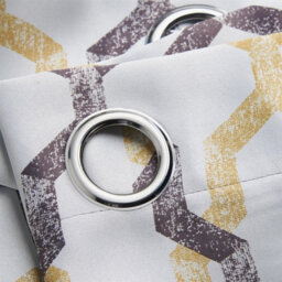 Luxury Living Geo Printed Ring Top Curtains Ochre - thumbnail 2