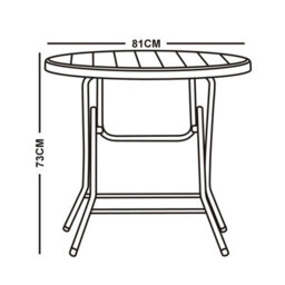 Urbn-Living Urbnliving 81Cm Diameter Black Wooden Look Round Folding Garden Table Outdoor Bistro Patio Furniture - thumbnail 4