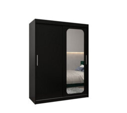 Arte Uppsala T2 Sliding Door Wardrobe 150Cm In Black - Bold, Mirrored Storage For Compact Living - thumbnail 2