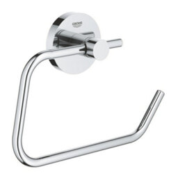 Grohe Start Polished Chrome Effect Wall-Mounted Toilet Roll Holder (H)119mm (W)118mm - thumbnail 1