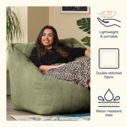 icon Natalia Large Beanbag Corduroy Sage Green - thumbnail 3