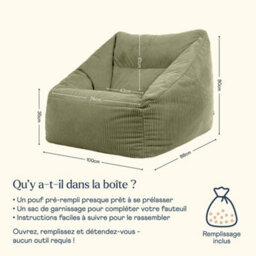 icon Natalia Large Beanbag Corduroy Sage Green - thumbnail 7