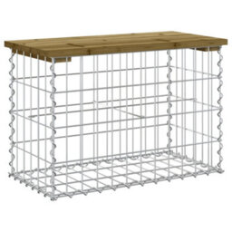 Berkfield Rustic Garden Bench Gabion Design 63X31.5X42 Cm Impregnated Wood Pine
