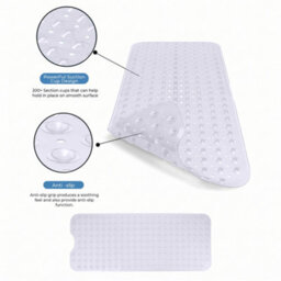 Oxford Homeware Suction Cups Gripper Shower Bath Mat Machine Washable Anti Mould And Mildew Bathroom Mat (Transparent, 53X53Cm) - thumbnail 5