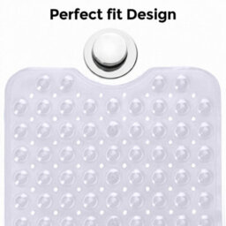 Oxford Homeware Suction Cups Gripper Shower Bath Mat Machine Washable Anti Mould And Mildew Bathroom Mat (Transparent, 53X53Cm) - thumbnail 7