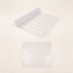 Oxford Homeware Suction Cups Gripper Shower Bath Mat Machine Washable Anti Mould And Mildew Bathroom Mat (Transparent, 53X53Cm) - thumbnail 1