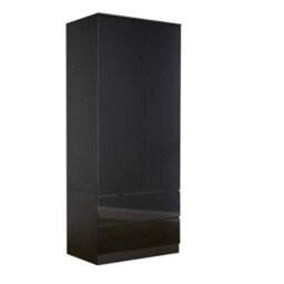 Home Source Lugano Black 2 Door 2 Drawer Wardrobe High Gloss Door & Drawer Fronts - thumbnail 7