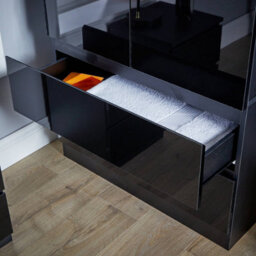 Home Source Lugano Black 2 Door 2 Drawer Wardrobe High Gloss Door & Drawer Fronts - thumbnail 6