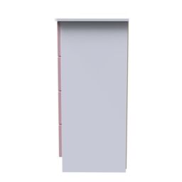 Rovigo Ready Assembled Matt White & Pink 4 Drawer Bedside Chest (H)878mm (W)395mm (D)411mm - thumbnail 6
