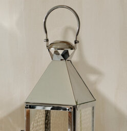 Silver Indoor And Outdoor Metal Lantern Tall - Stainless Steel Candle Lantern High Quality - thumbnail 4