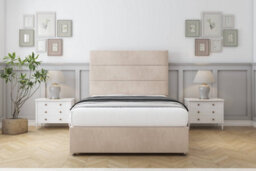 "Sloomy Texas Sand Naples Divan Bed Base 2 Drawers Same Side With 54"" Floor Standing Headboard 2'6 Small Single" - thumbnail 2