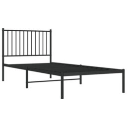 Walplus Metal Bed Frame Without Mattress With Headboard Black 90X200Cm - thumbnail 3