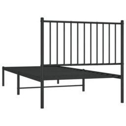 Walplus Metal Bed Frame Without Mattress With Headboard Black 90X200Cm - thumbnail 7