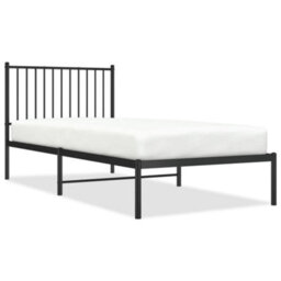 Walplus Metal Bed Frame Without Mattress With Headboard Black 90X200Cm - thumbnail 2