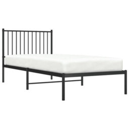Walplus Metal Bed Frame Without Mattress With Headboard Black 90X200Cm - thumbnail 4