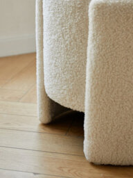 Nordlys White Bouclé Pouf Vintage Style Living Room - thumbnail 5