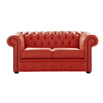 Chesterfield 2 Seater Shelly Horizon Leather Sofa Settee Bespoke In Classic Style - image 1