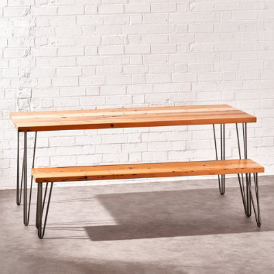 Timber Foundry Hairpin Leg Dining Table 4-6 Seater, Natural - image 1