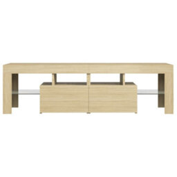 Berkfield Tv Cabinet With Led Lights Sonoma Oak 140X36.5X40 Cm - thumbnail 8