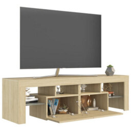 Berkfield Tv Cabinet With Led Lights Sonoma Oak 140X36.5X40 Cm - thumbnail 7