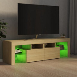 Berkfield Tv Cabinet With Led Lights Sonoma Oak 140X36.5X40 Cm - thumbnail 5