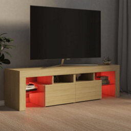 Berkfield Tv Cabinet With Led Lights Sonoma Oak 140X36.5X40 Cm - thumbnail 6