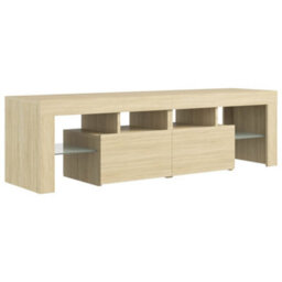 Berkfield Tv Cabinet With Led Lights Sonoma Oak 140X36.5X40 Cm - thumbnail 3