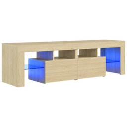 Berkfield Tv Cabinet With Led Lights Sonoma Oak 140X36.5X40 Cm - thumbnail 2