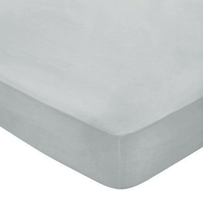 Bedeck Of Belfast 300 Thread Count Fitted Sheet Single Silver