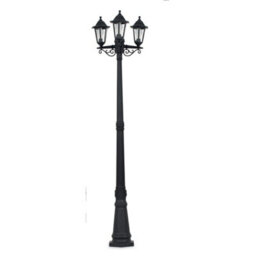 Valuelights Traditional 1.95M Black 3 Way Ip44 Outdoor Garden Lamp Post Light - Complete With 3 X 6W Led Es E27 Warm White Bulbs - thumbnail 2